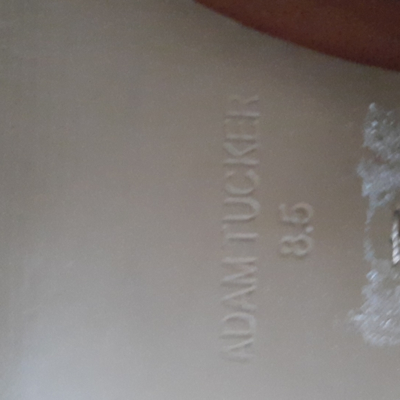 Adam Tucker McKenna Chunky Heel Leather Open  Toe Shoe Bootie Size 8.5 - Picture 11 of 14